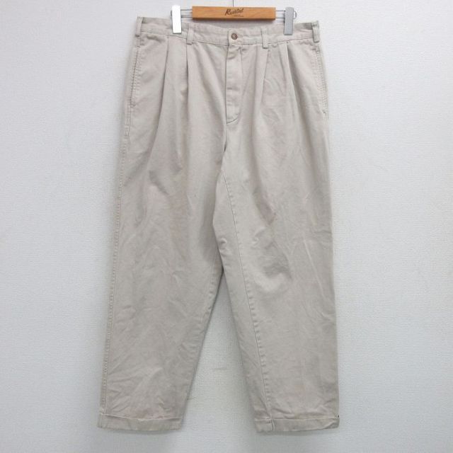 W34★古着 ブルックスブラザーズ BROOKS BROTHERS ブランド チノ パンツ チノパン メンズ コットン ベージュ カーキ 25feb05 中古 ボトムス ロング