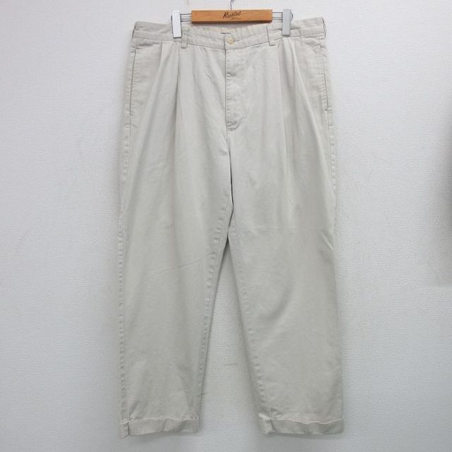 W37★古着 ラルフローレン Ralph Lauren ブランド チノ パンツ チノパン メンズ HAMMOND コットン ベージュ カーキ 25feb05 中古 ボトムス ロング