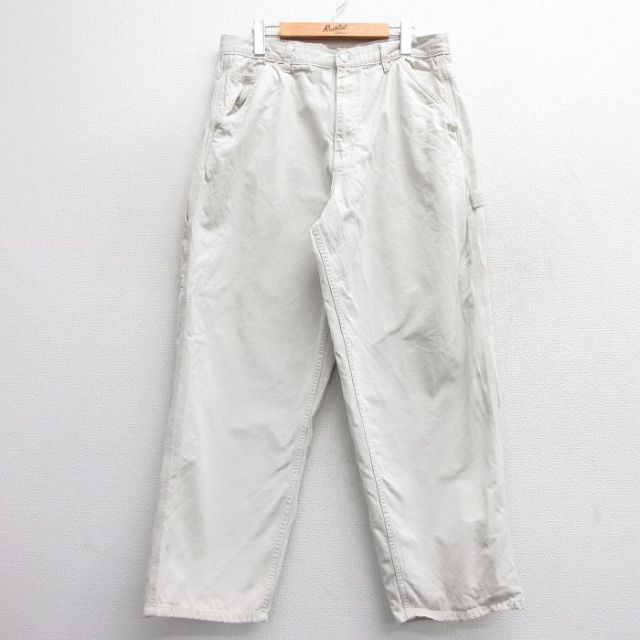 W35★古着 FADED GLORY ペインター パンツ メンズ コットン 白 ホワイト 25feb05 中古 ボトムス ロング