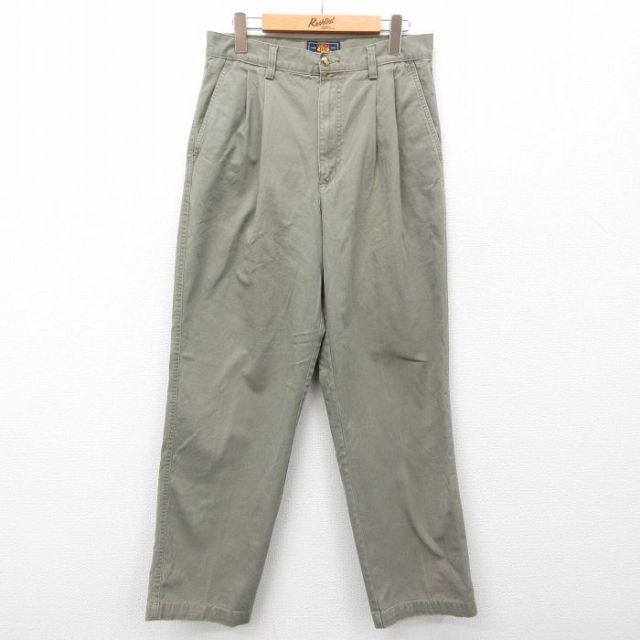【20%OFF】W31★古着 ルート66 チノ パンツ チノパン メンズ 00年代 00s コトン 薄緑系 グリーン 25feb05 中古 ボトムス ロング
