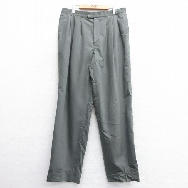【50%OFF】W36★古着 パンツ メンズ 90年代 90s マイケルジョーダン ウール カナダ製 緑系 グリーン 【spe】 25feb06 中古 ボトムス ロング