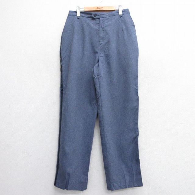 W32★古着 パンツ メンズ USA製 薄紺 ネイビー 25feb06 中古 ボトムス ロング