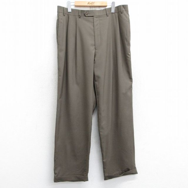 W36★古着 ラルフローレン Ralph Lauren ブランド スラックス パンツ メンズ ウール 茶系 ブラウン 【spe】 25feb07 中古 ボトムス ロング