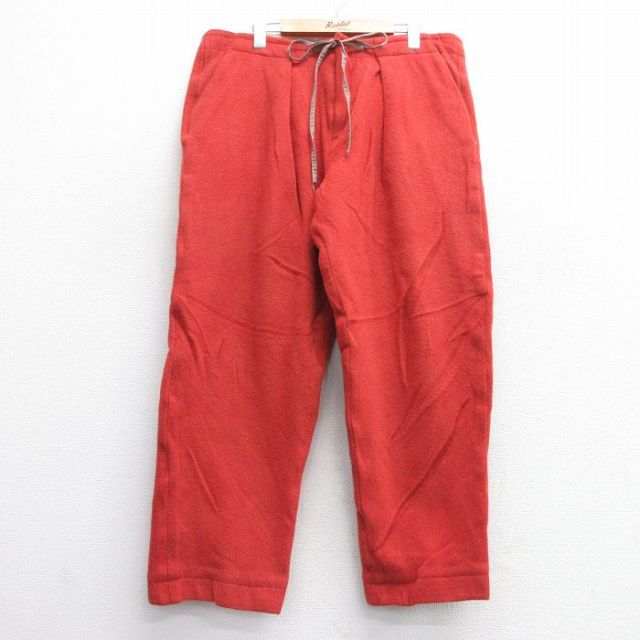 W37★古着 パンツ メンズ 90年代 90s ウール USA製 タロン 赤系 レッド 25feb07 中古 ボトムス ロング
