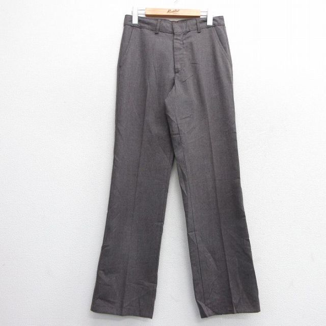 W29★古着 FARAH スラックス パンツ メンズ 80年代 80s ウール USA製 茶系 ブラウン 25feb07 中古 ボトムス ロング