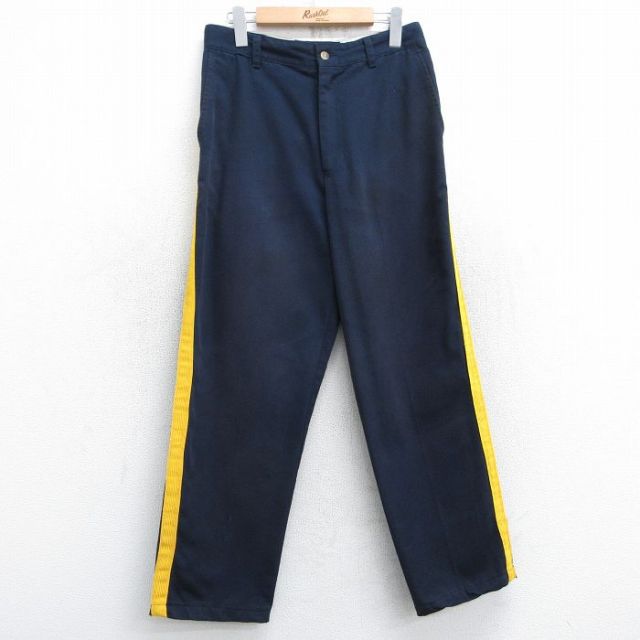 W30★古着 パンツ メンズ 紺 ネイビー 25feb08 中古 ボトムス ロング