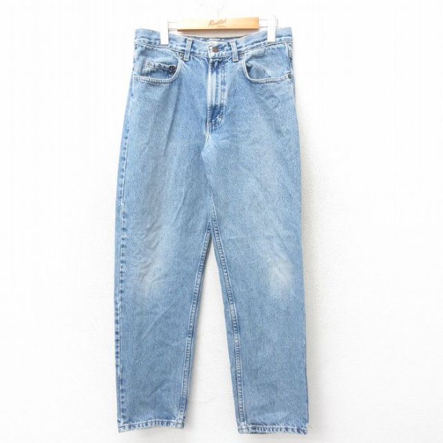 W32★古着 ギャップ GAP ジーンズ メンズ 90年代 90s コットン USA製 紺 ネイビー デニム 25feb10 中古 ボトムス ジーパン Gパン ロング パンツ