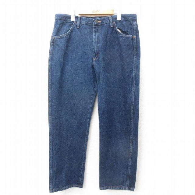 W38★古着 ラスラー ジーンズ メンズ コットン 紺 ネイビー デニム 25feb10 中古 ボトムス ジーパン Gパン ロング パンツ