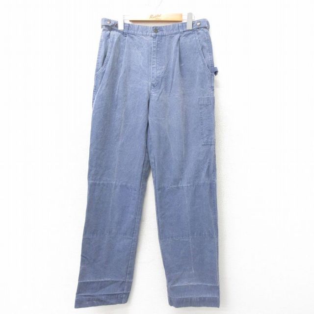 【50%OFF】W33★古着 ペインター パンツ メンズ ダック地 コットン 紺 ネイビー 25feb10 中古 ボトムス ロング