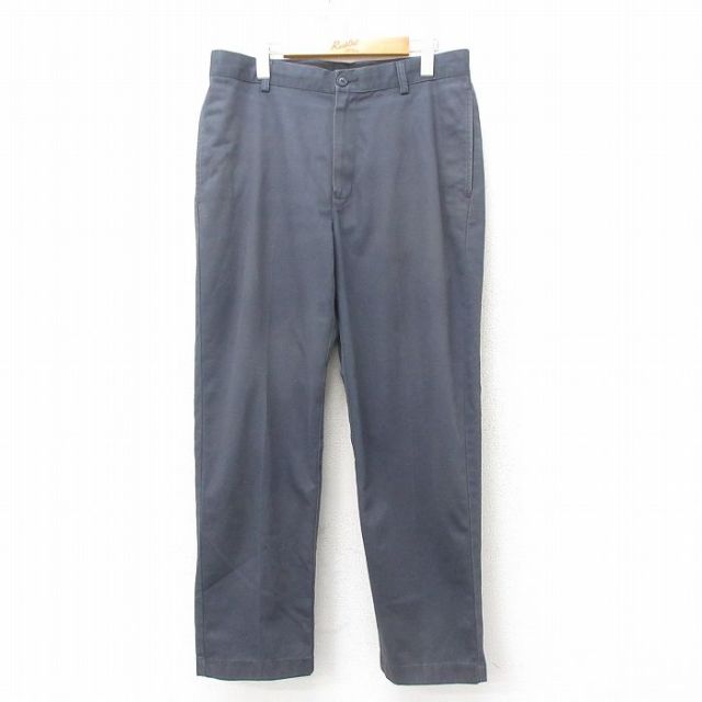 W33★古着 エルエルビーン LLBEAN パンツ メンズ コットン 濃グレー 25feb10 中古 ボトムス ロング