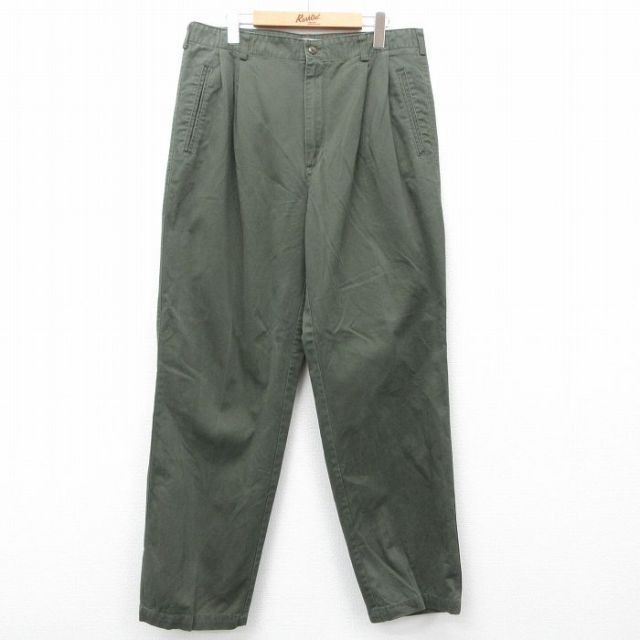 W34★古着 ビューグルボーイ パンツ メンズ 00年代 00s 濃緑 グリーン 【spe】 25feb12 中古 ボトムス ロング