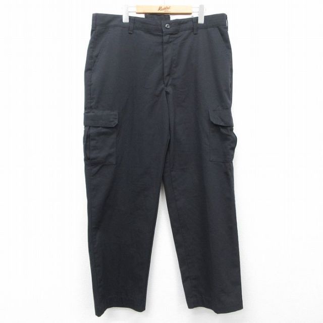 W40★古着 レッドキャップ ワーク カーゴ パンツ メンズ 00年代 00s 大きいサイズ 黒 ブラック 25feb12 中古 ボトムス ロング