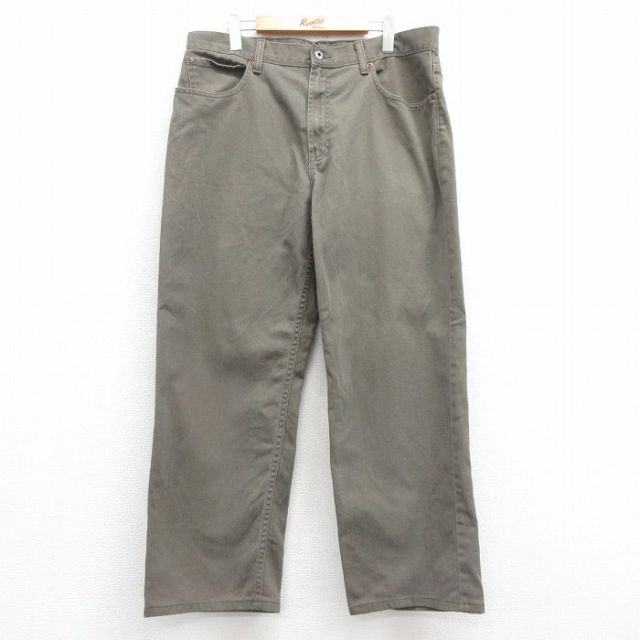 W38★古着 エルエルビーン LLBEAN ジーンズ メンズ 00年代 00s コットン 緑 グリーン デニム 25feb12 中古 ボトムス ジーパン Gパン ロング パンツ