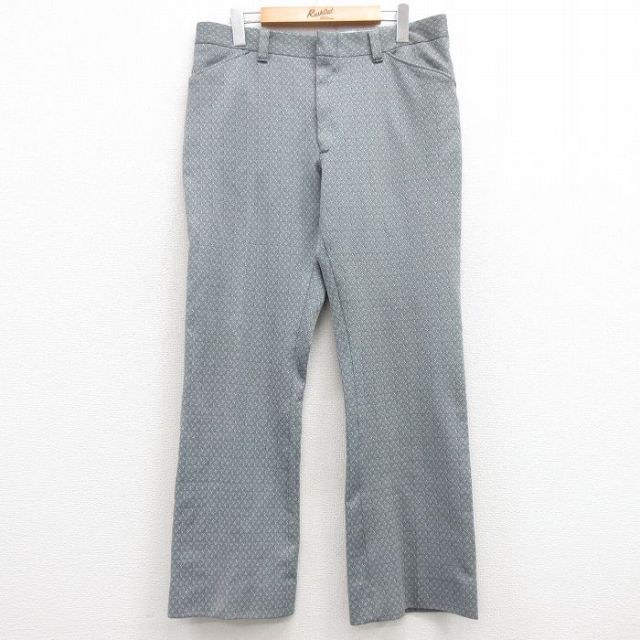 W34★古着 ピューリタン スラックス パンツ メンズ 80年代 80s タロン 紺他 ネイビー 25feb12 中古 ボトムス ロング