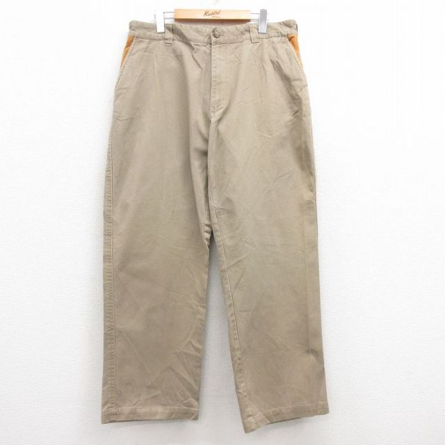 W36★古着 オービス ORVIS パンツ メンズ 00年代 00s コットン ベージュ カーキ 25feb13 中古 ボトムス ロング