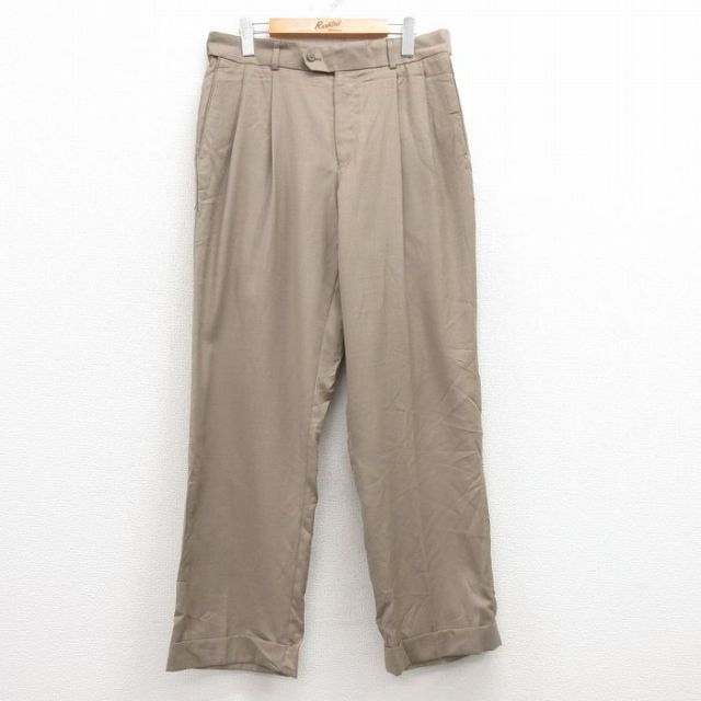 W33★古着 パンツ メンズ 00年代 00s 薄茶 ブラウン 25feb13 中古 ボトムス ロング