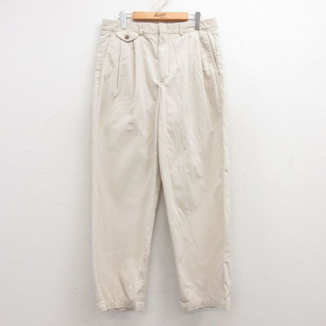 W33★古着 エディーバウアー パンツ メンズ 00年代 00s コットン 薄ベージュ カーキ 25feb13 中古 ボトムス ロング