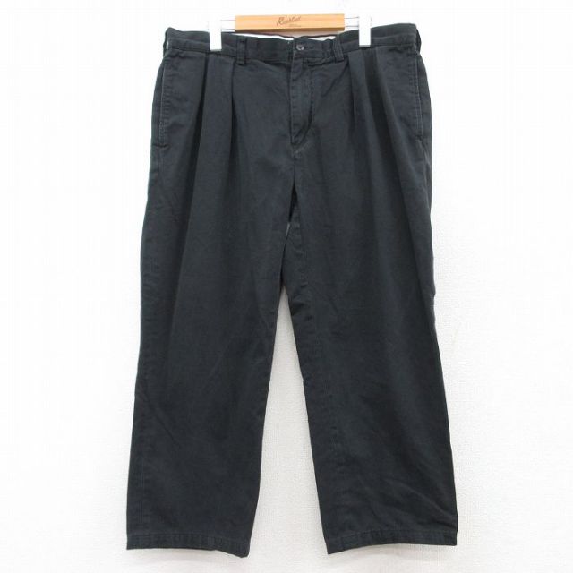 W36★古着 ラルフローレン Ralph Lauren ブランド パンツ メンズ 90年代 90s コットン 黒 ブラック 25feb14 中古 ボトムス ロング