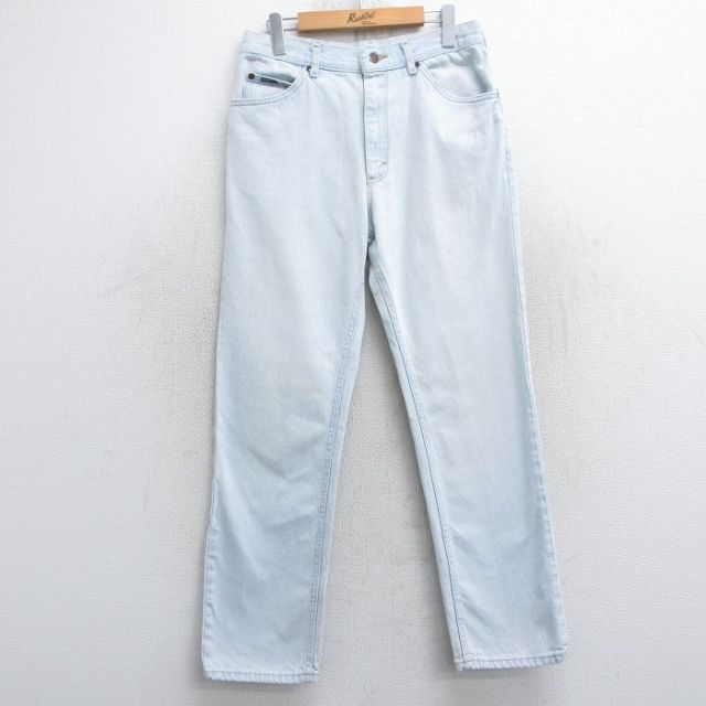 W32★古着 リー Lee ジーンズ メンズ 90年代 90s コットン USA製 薄紺 ネイビー デニム 25feb14 中古 ボトムス ジーパン Gパン ロング パンツ