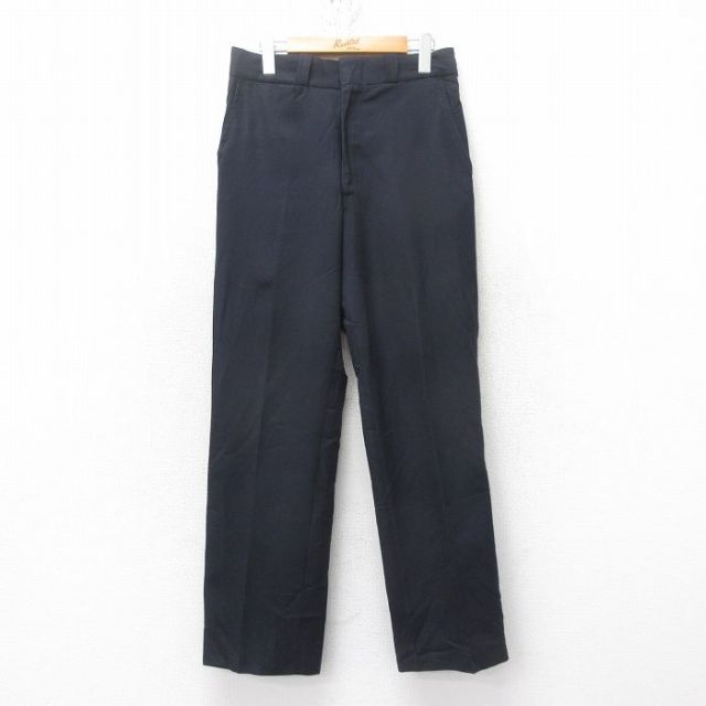 【50%OFF】W31★古着 スラックス パンツ メンズ 80年代 80s 紺 ネイビー 25feb15 中古 ボトムス ロング