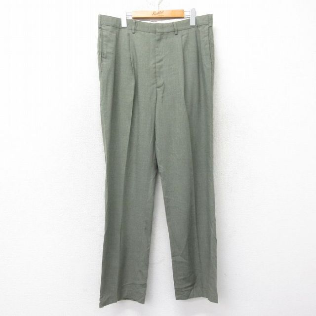 W36★古着 FARAH スラックス パンツ メンズ 90年代 90s 緑系 グリーン 25feb15 中古 ボトムス ロング
