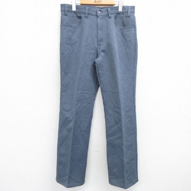 W34★古着 リーバイス Levis 517 パンツ メンズ 80年代 80s ブーツカット タロン 紺系 ネイビー 25feb17 中古 ボトムス ロング