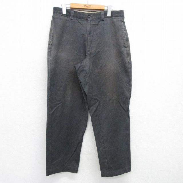 W33★古着 ギャップ GAP パンツ メンズ 黒系 ブラック 25feb17 中古 ボトムス ロング