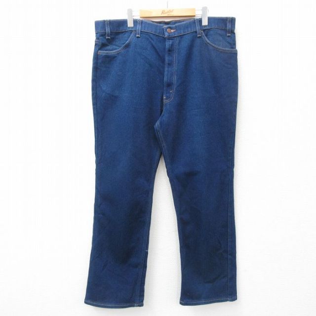 W42★古着 リーバイス Levis アクション ジーンズ メンズ 80年代 80s 大きいサイズ 紺 ネイビー デニム 【spe】 25feb18 中古 ボトムス ジーパン Gパン ロング パンツ