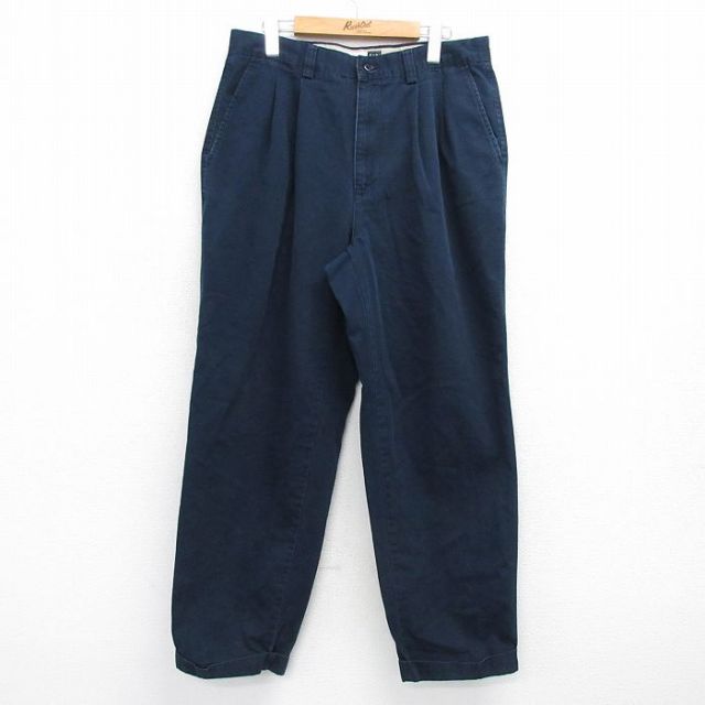 W33★古着 ギャップ GAP パンツ メンズ 00年代 00s コットン 紺 ネイビー 25feb19 中古 ボトムス ロング