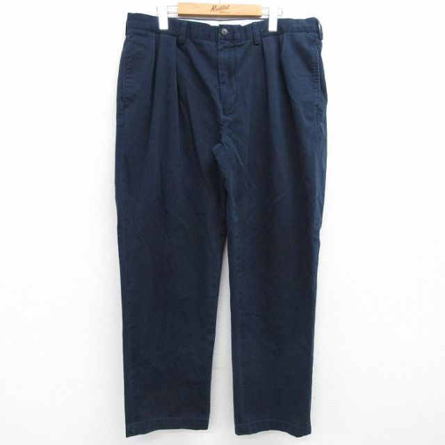 W38★古着 ラルフローレン Ralph Lauren ブランド チノ パンツ チノパン メンズ 90年代 90s コットン 紺 ネイビー 25feb19 中古 ボトムス ロング