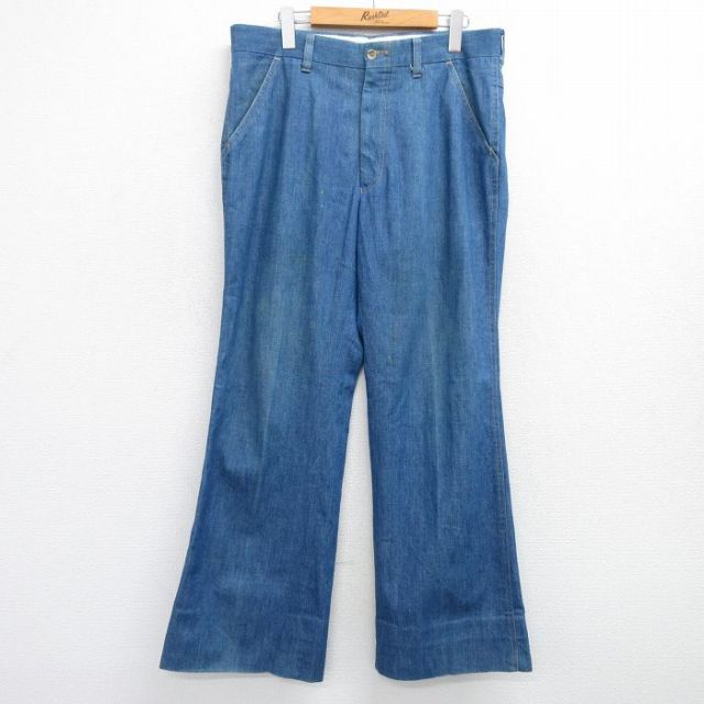 W35★古着 リーバイス Levis ジーンズ メンズ 80年代 80s パナテラ フレア ブーツカット タロン 紺 ネイビー デニム 【spe】 25feb19 中古 ボトムス ジーパン Gパン ロング パンツ
