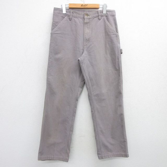 W33★古着 カーハート Carhartt ペインター パンツ メンズ 90年代 90s ダック地 コットン USA製 グレー系 25feb19 中古 ボトムス ロング