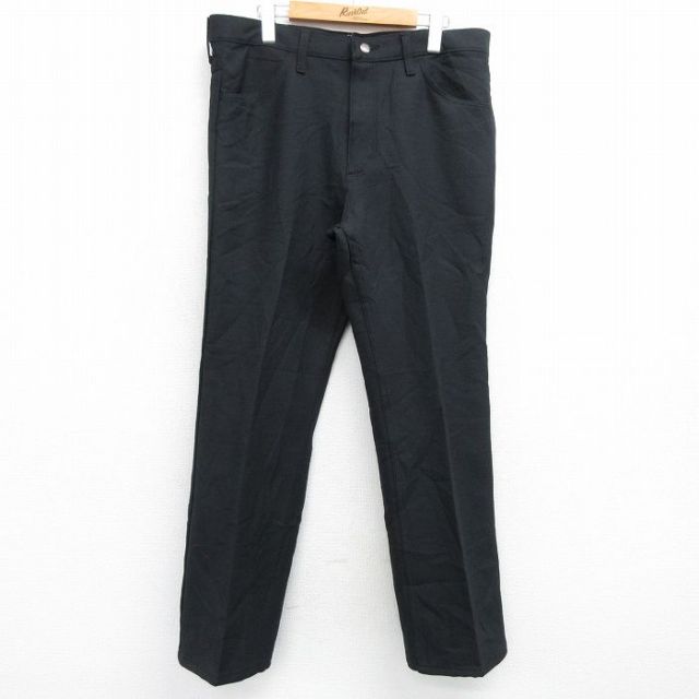 W36★古着 ラングラー Wrangler ランチャー パンツ メンズ 90年代 90s USA製 黒 ブラック 25feb19 中古 ボトムス ロング