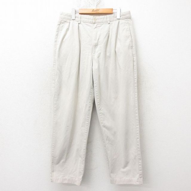 W35★古着 ラルフローレン Ralph Lauren ブランド チノ パンツ チノパン メンズ 90年代 90s コットン USA製 薄ベージュ カーキ 【spe】 25feb19 中古 ボトムス ロング