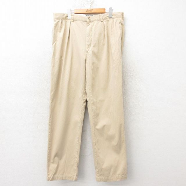 W37★古着 ラルフローレン Ralph Lauren ブランド チノ パンツ チノパン メンズ 90年代 90s ANDREW コットン ベージュ カーキ 25feb19 中古 ボトムス ロング