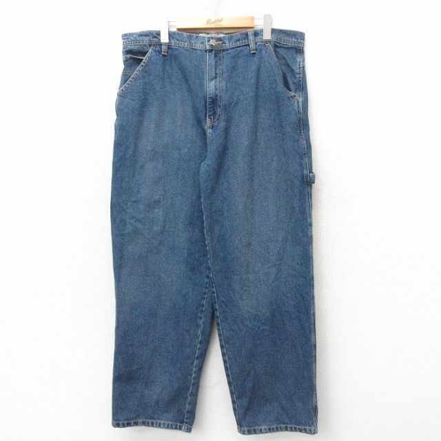 W38★古着 STEVE&BARRYS ペインター パンツ メンズ 00年代 00s コットン 紺 ネイビー デニム 【spe】 25feb19 中古 ボトムス ロング