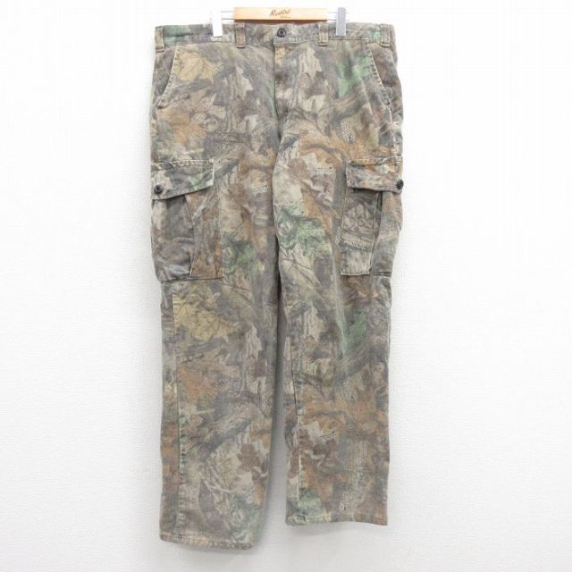 W41★古着 ハンティング カーゴ パンツ メンズ 90年代 90s 大きいサイズ 茶他 ブラウン 迷彩 25feb20 中古 ボトムス ロング