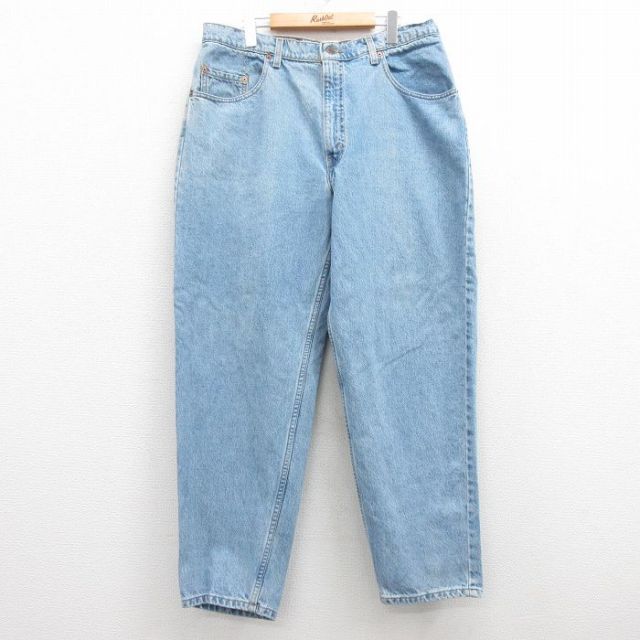 W36★古着 リーバイス Levis 560 ジーンズ メンズ 90年代 90s テーパード コットン USA製 紺 ネイビー デニム 25feb20 中古 ボトムス ジーパン Gパン ロング パンツ