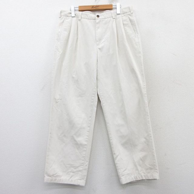 W35★古着 セントジョンズベイ パンツ メンズ コットン 薄ベージュ カーキ 25feb20 中古 ボトムス ロング