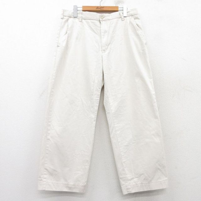 W34★古着 STEVE&BARRYS パンツ メンズ コットン 薄ベージュ カーキ 25feb20 中古 ボトムス ロング