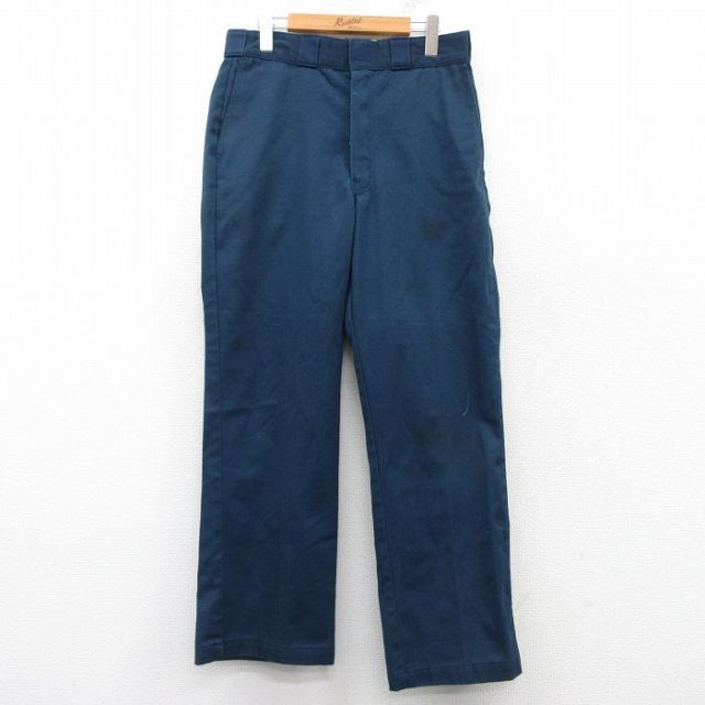 W32★古着 ディッキーズ Dickies ワーク パンツ メンズ 90年代 90s USA製 紺 ネイビー 25feb20 中古 ボトムス ロング