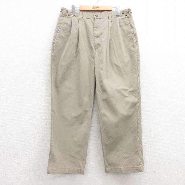 W36★古着 ドッカーズ パンツ メンズ コットン 薄ベージュ カーキ 25feb21 中古 ボトムス ロング