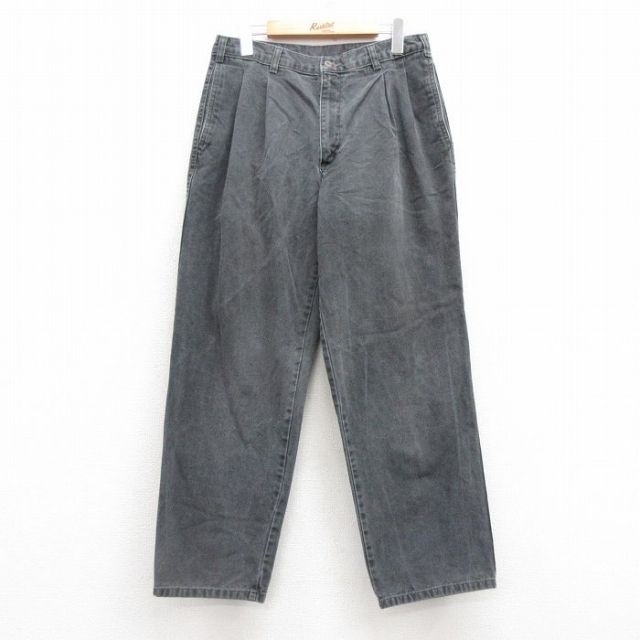 W32★古着 ドッカーズ パンツ メンズ 90年代 90s ダック地 タロン 濃グレー 25feb21 中古 ボトムス ロング