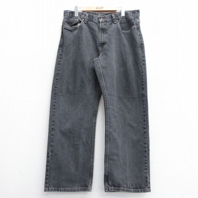 W36★古着 FADED GLORY ジーンズ メンズ コットン 黒 ブラック デニム 25feb22 中古 ボトムス ジーパン Gパン ロング パンツ