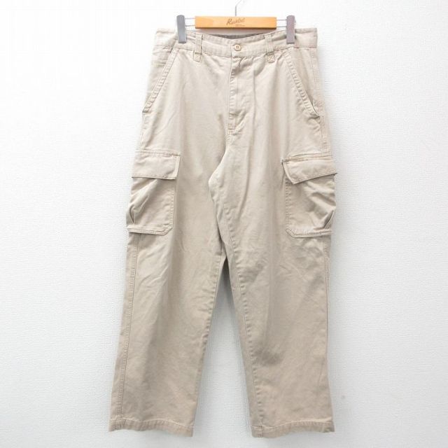 W32★古着 アリゾナジーンズ カーゴ ジーンズ メンズ 00年代 00s コットン ベージュ カーキ 25feb25 中古 ボトムス ジーパン Gパン ロング パンツ