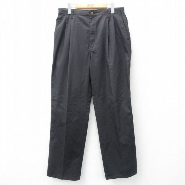 W34★古着 タウンクラフト パンツ メンズ 80年代 80s タロン 濃グレー 25feb25 中古 ボトムス ロング