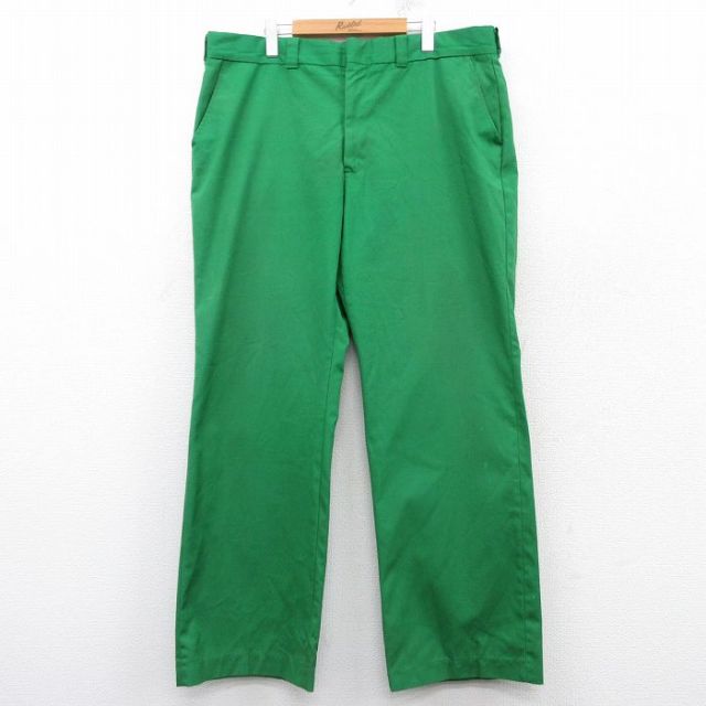 【20%OFF】W41★古着 ウールリッチ WOOLRICH スラックス パンツ メンズ 80年代 80s タロン 緑 グリーン 25feb25 中古 ボトムス ロング