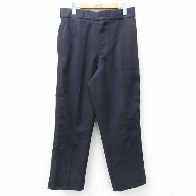 W32★古着 ワーク パンツ メンズ NYPD 濃紺 ネイビー 25feb26 中古 ボトムス ロング