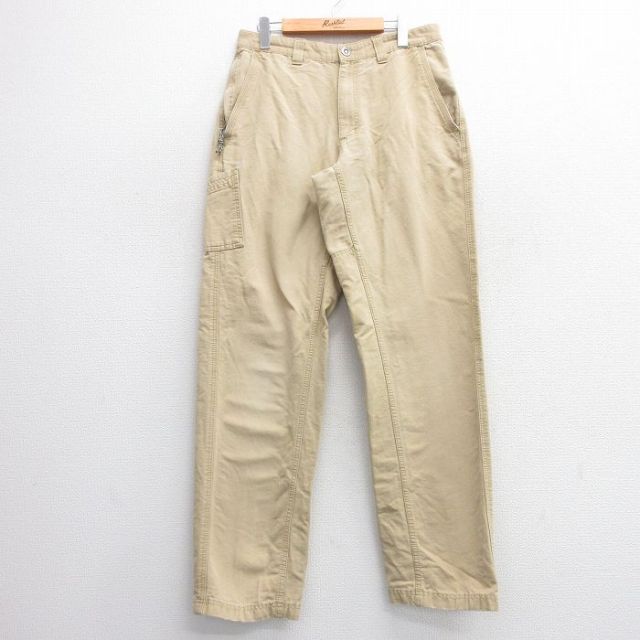 W33★古着 コロンビア COLUMBIA パンツ メンズ 00年代 00s コットン ベージュ カーキ 25feb27 中古 ボトムス ロング