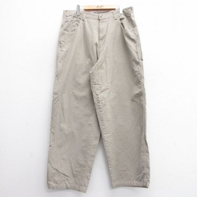 W37★古着 ルート66 ペインター パンツ メンズ 00年代 00s コットン ベージュ カーキ 【spe】 25feb27 中古 ボトムス ロング